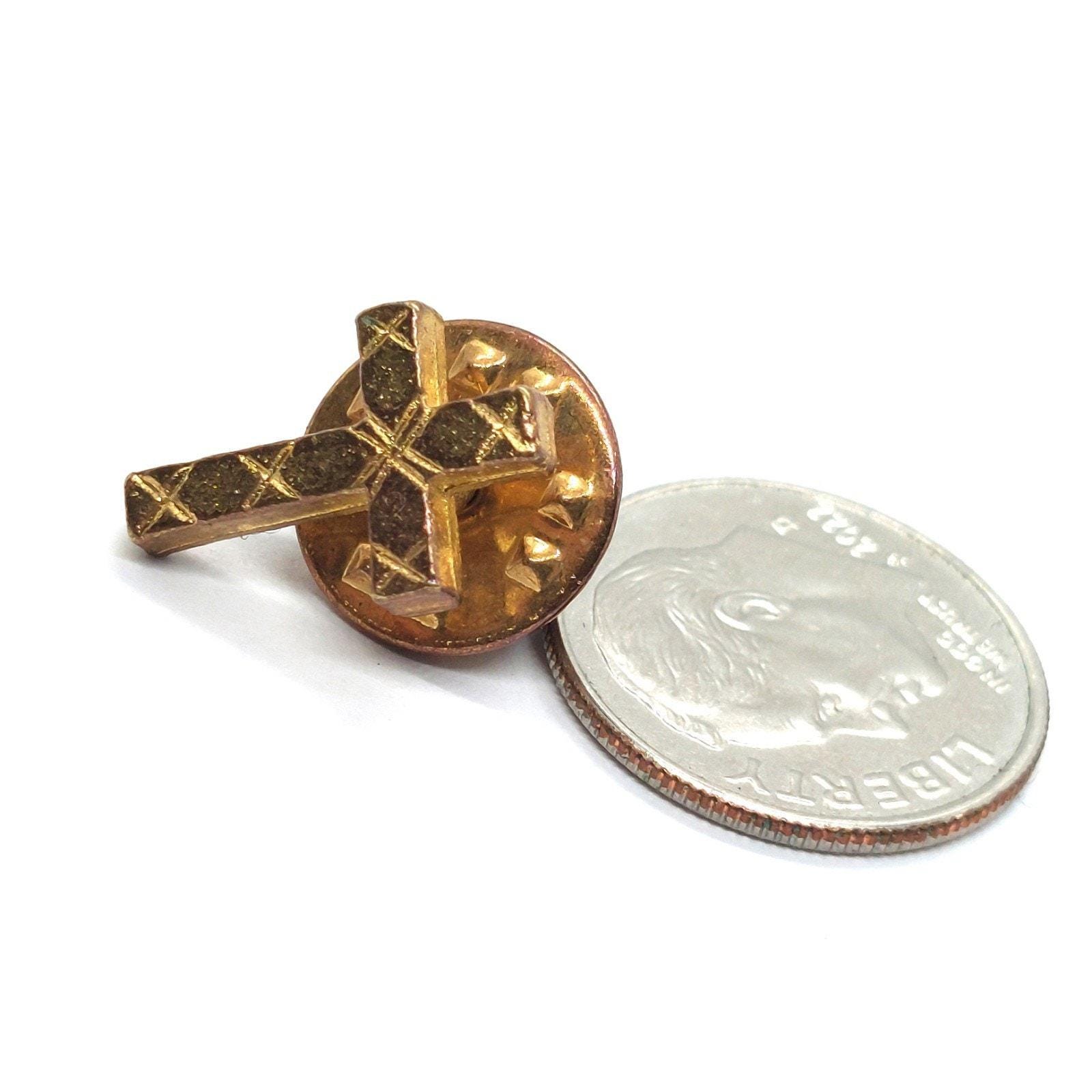 "I Have Called You By Name" Cross Lapel Pin | 1 1/8 Inch Bronzed Tone | Religious Gift, Tie Tack, Brooch - View #7
