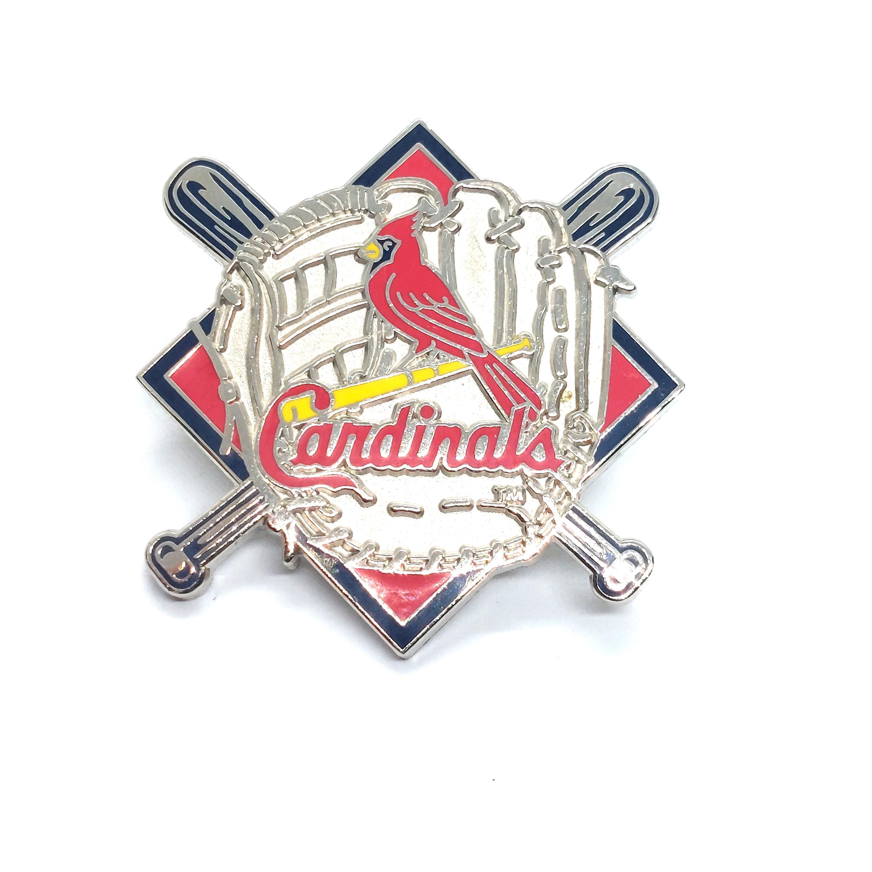St Louis Cardinals Baseball Glove Crossed Bats Lapel Pin MLB Gift