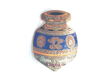 Vintage Vase Urn Cloisonne Pin Lapel Enamel Collectible