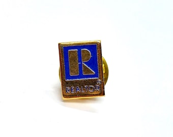 REALTOR assoziierte Anstecknadel, goldfarbenes Revers, Emaille, Sammlerstück