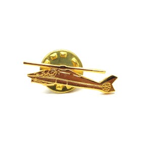 Gold Tone Military Helicopter Aviation Aircraft Pilot Crew Service Lapel Pin VTG