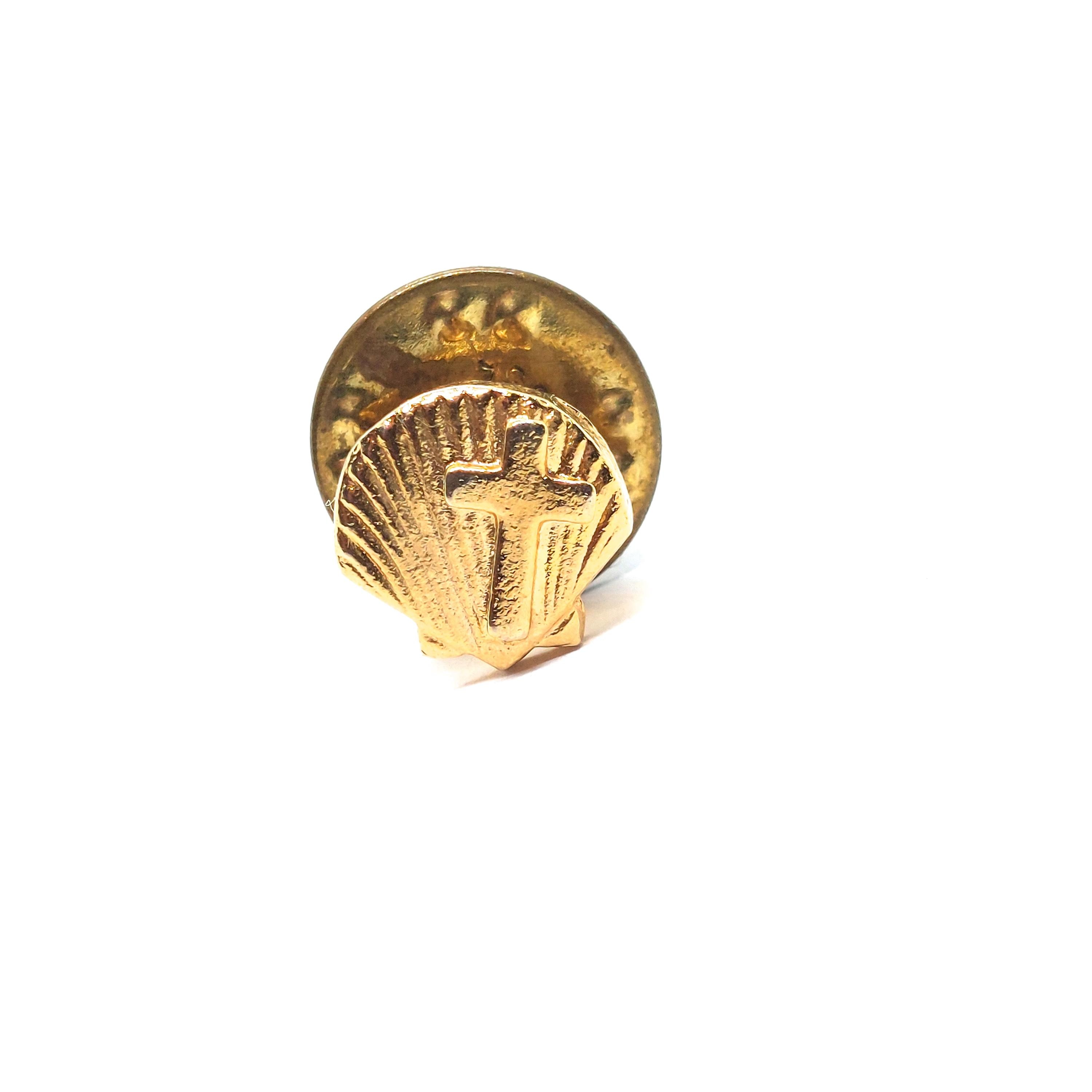 Shell Cross Pin Christian Faith Baptism Pilgrimage Symbol Spiritual ...