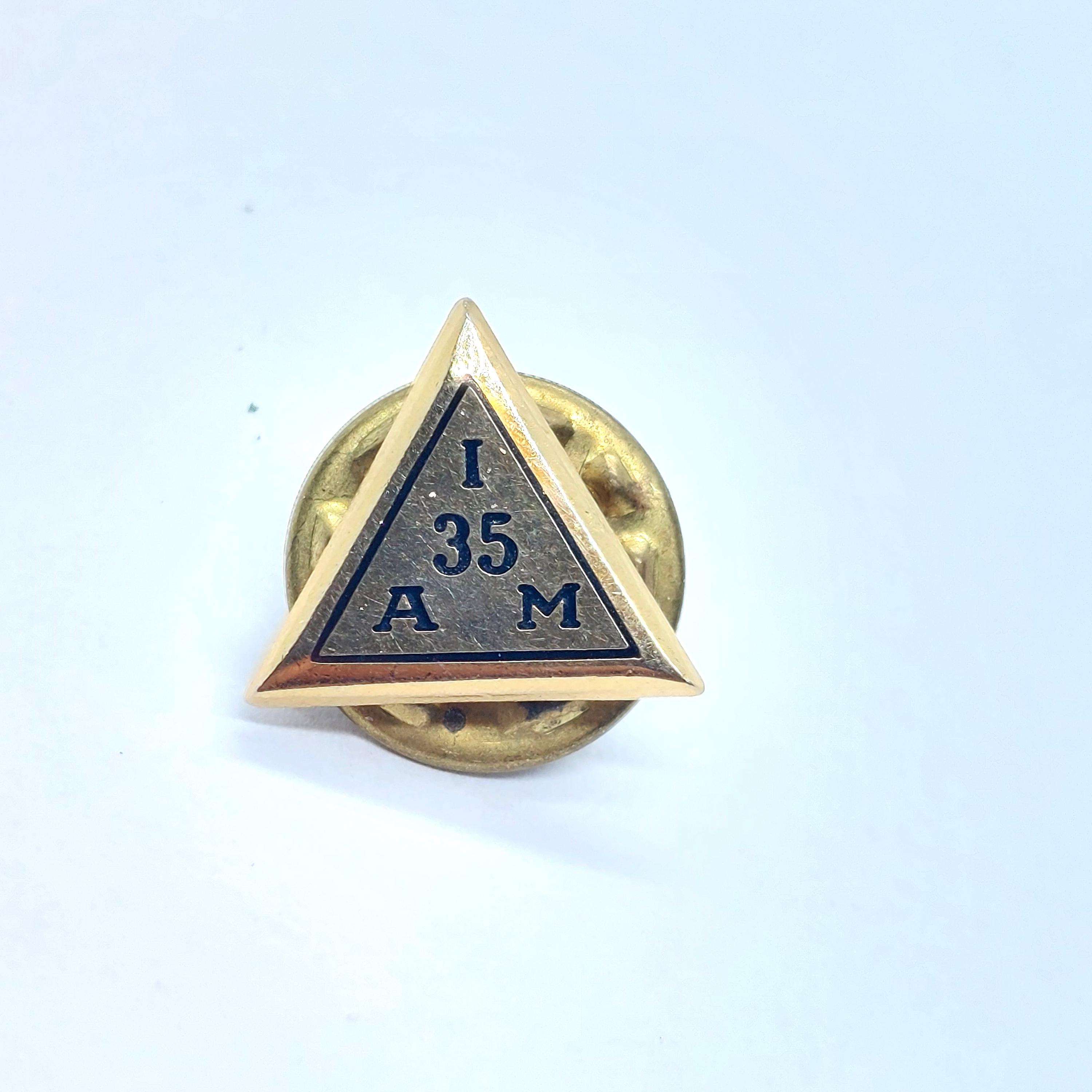 International Association of Machinists 35 Years Award Pin 10k