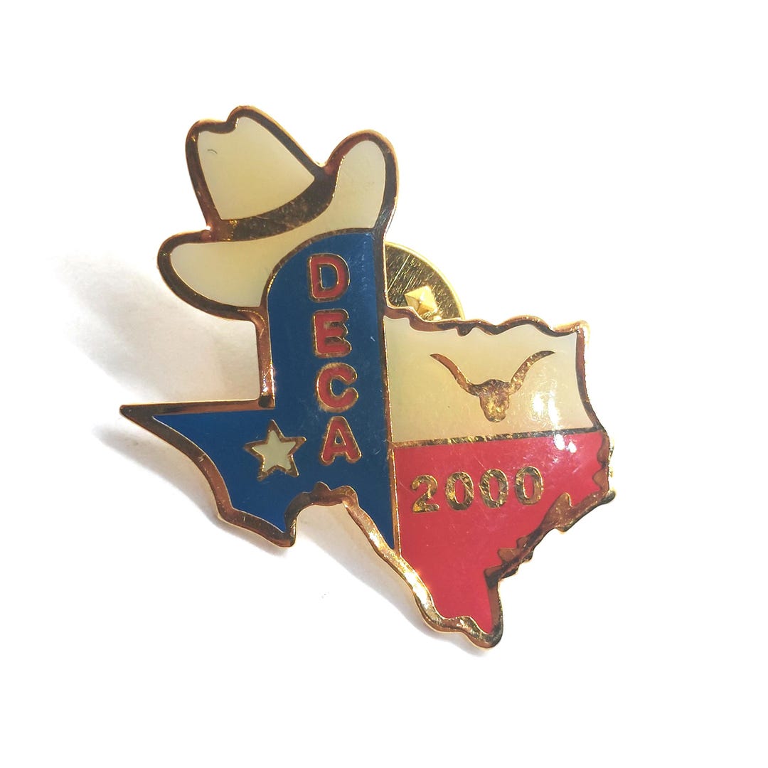 DECA Texas 2000 State Outline Cowboy Hat Longhorn Enamel Lapel Pin - Etsy