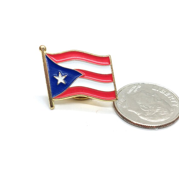 Puerto Rico Flag Pin Territorial Banner Star Stripes … - Gem