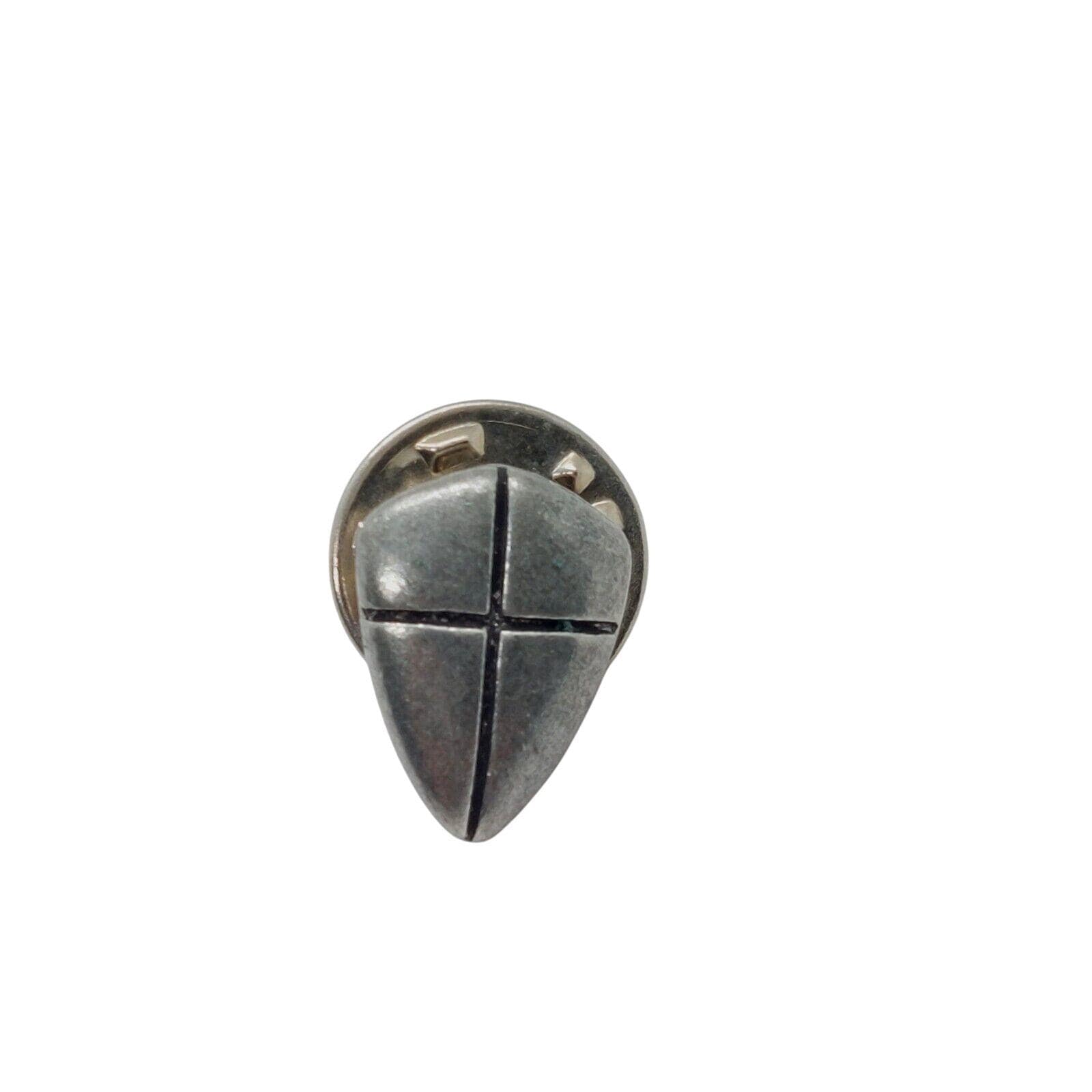 Cross Shield Pin Lapel Enamel Joshua 1:9 Religious