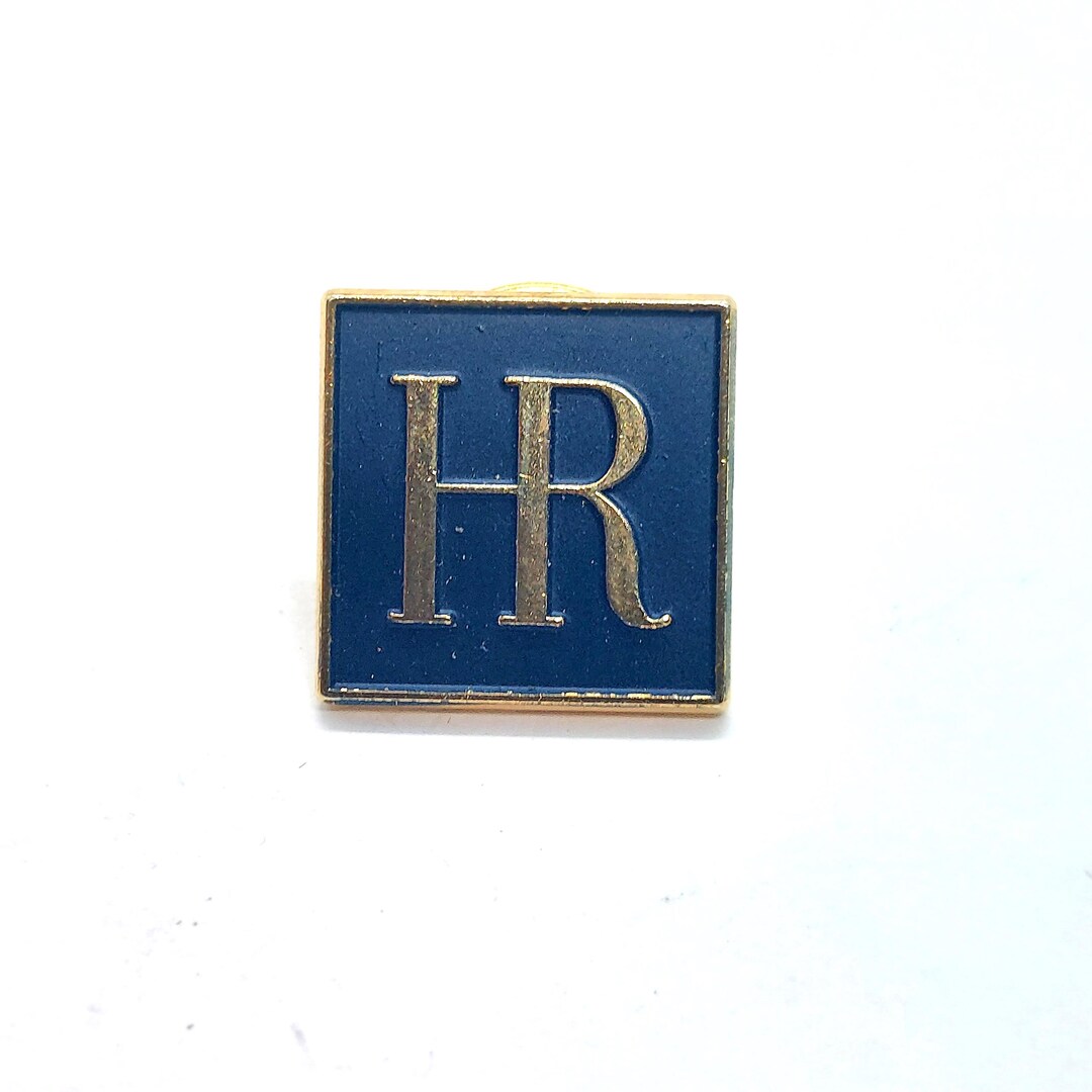 Hr Problem Pin Gold Tone Blue Enamel HR Pin Corporate Business Professional Jewelry ...