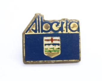 Alberta Canada Pin Gold Tone Lapel Enamel Collectible Vintage