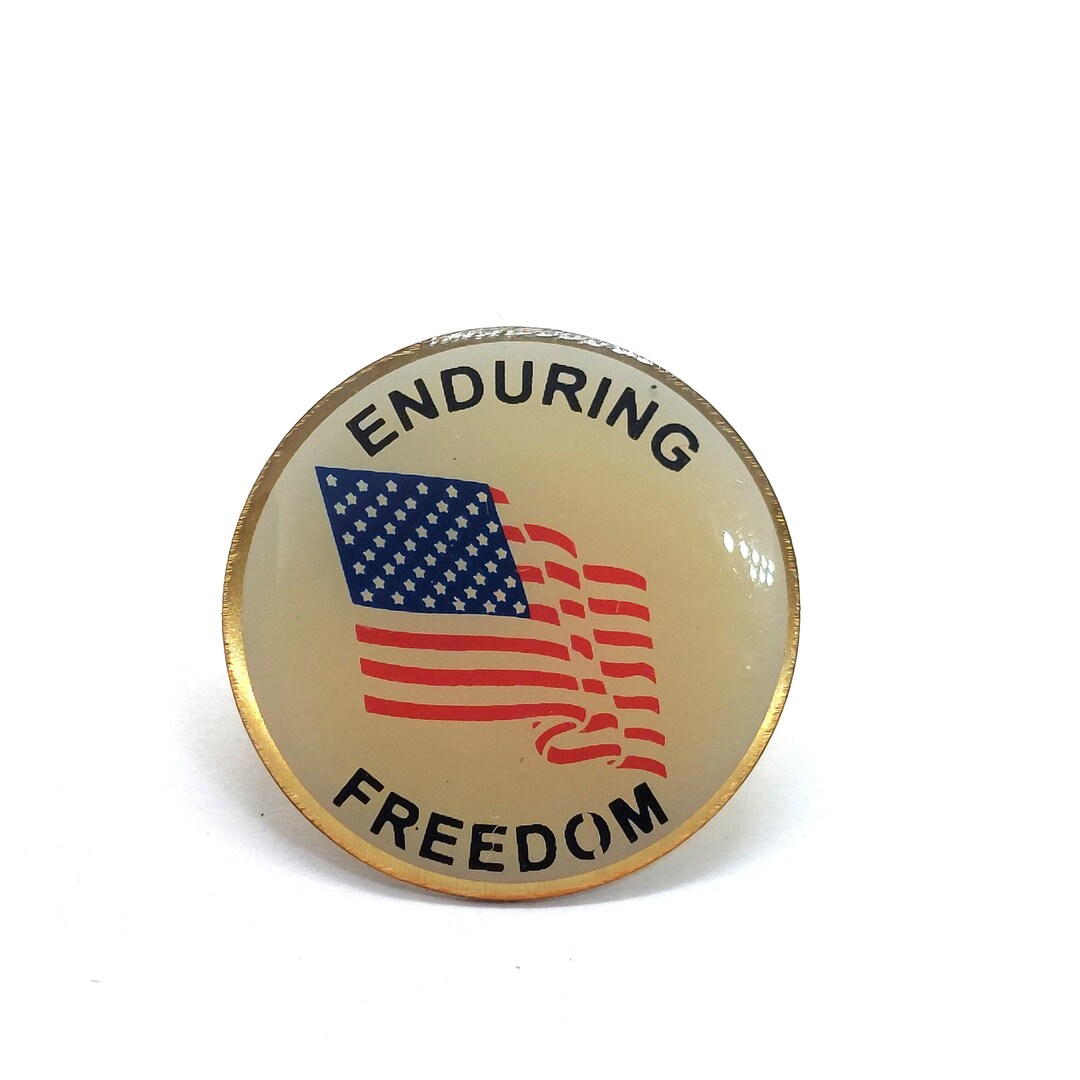 Freedom Pin Enduring Freedom Pin USA Flag Patriotic Lapel Enamel Collectible ...