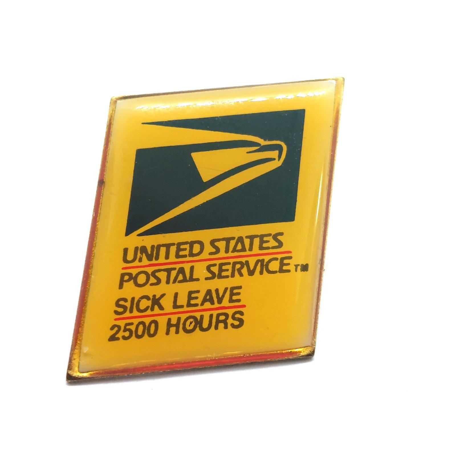 USPS Sick Leave Pin 2500 Hours Yellow United States Postal Service