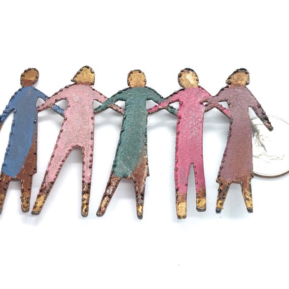 Unity People Pin Multicolor Linked Figures Friend… - image 2