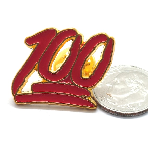 100 Script Celebration Pin Centennial Milestone A… - image 2