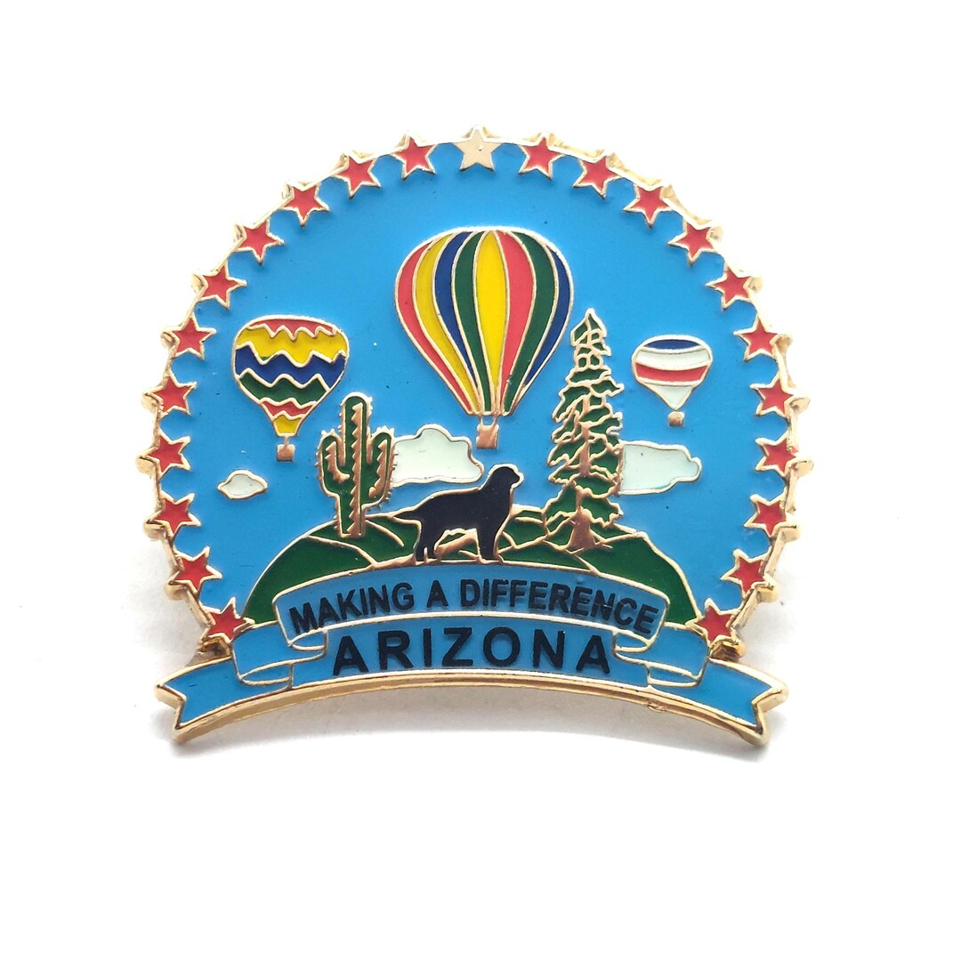 Arizona Pin Making A Difference Hot Air Balloon Cactus Desert ...