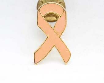 Breast Cancer Awareness Pink Ribbon Pin Lapel Enamel Collectible