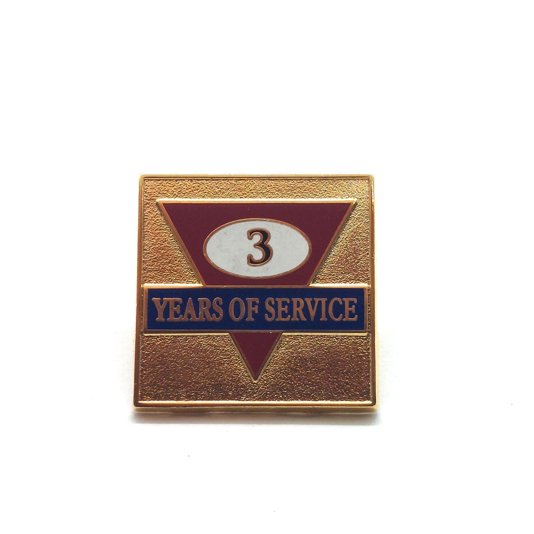 Vintage Three Years of Service Pin Employee Recognition Award ...