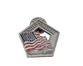 United in Freedom September 11 2002 Pin We Will Not Fail George W Bush Lapel