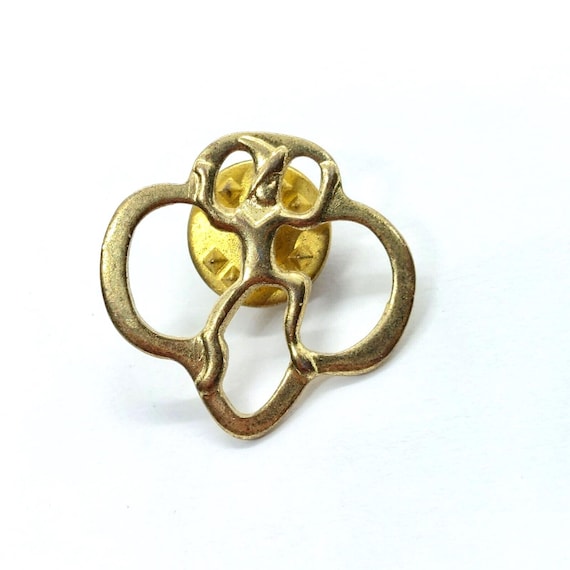 Vintage GSA Girl Scout Brownie Symbol Dancing Elf Golden Pin Gold