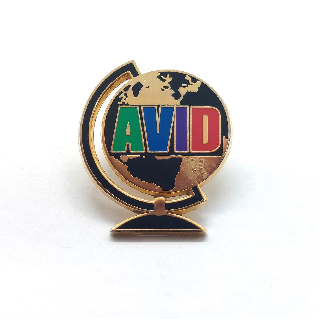 AVID Program Globe Multicolor Letters Enamel Lapel Pin Education ...