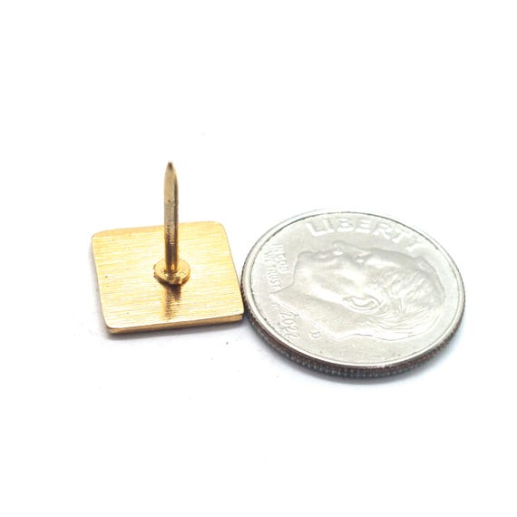 Square Geometric Pin Minimal Etched Block Retro M… - image 3