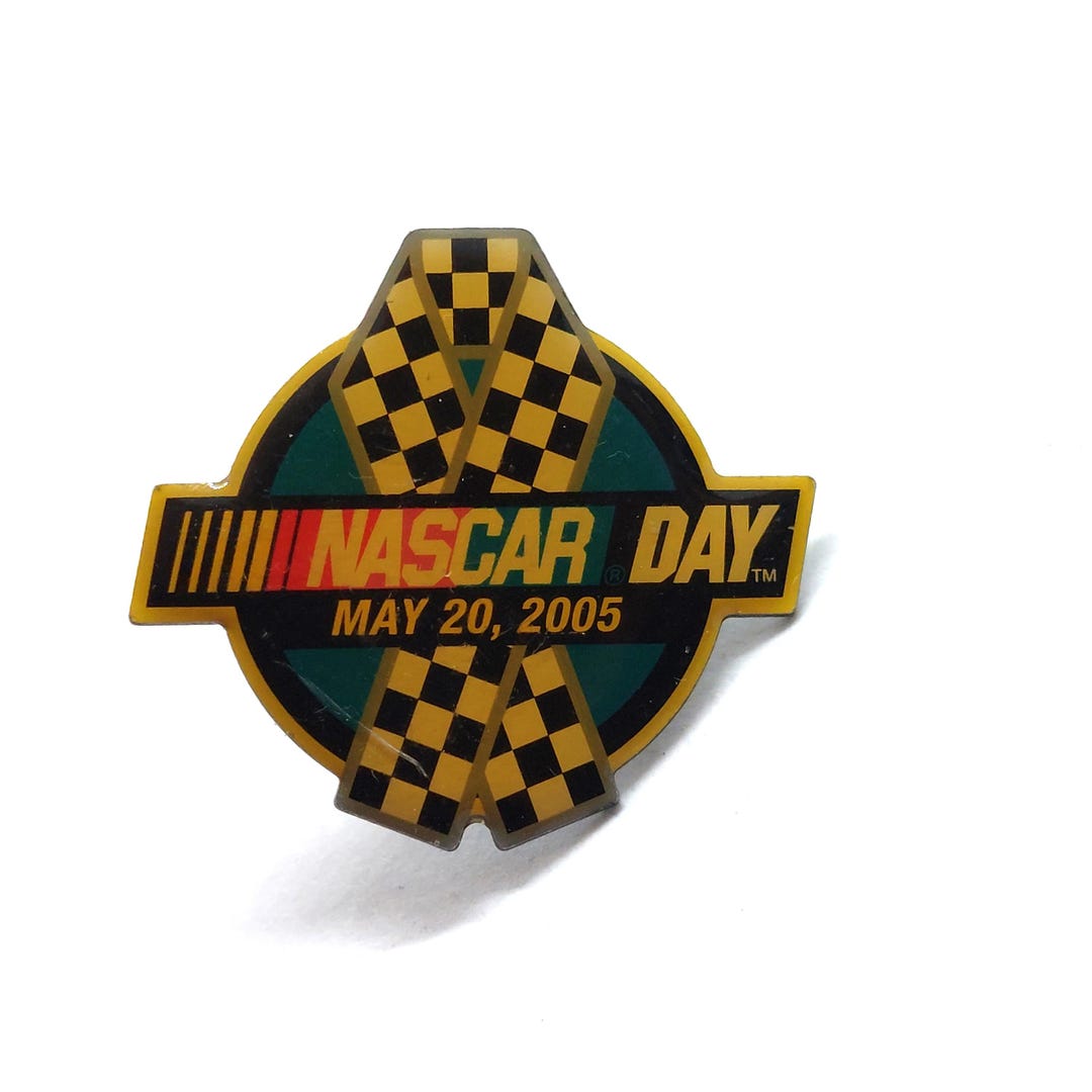 NASCAR Day May 20 2005 Racing Ribbon Checkered Flag Logo Pin Collector ...