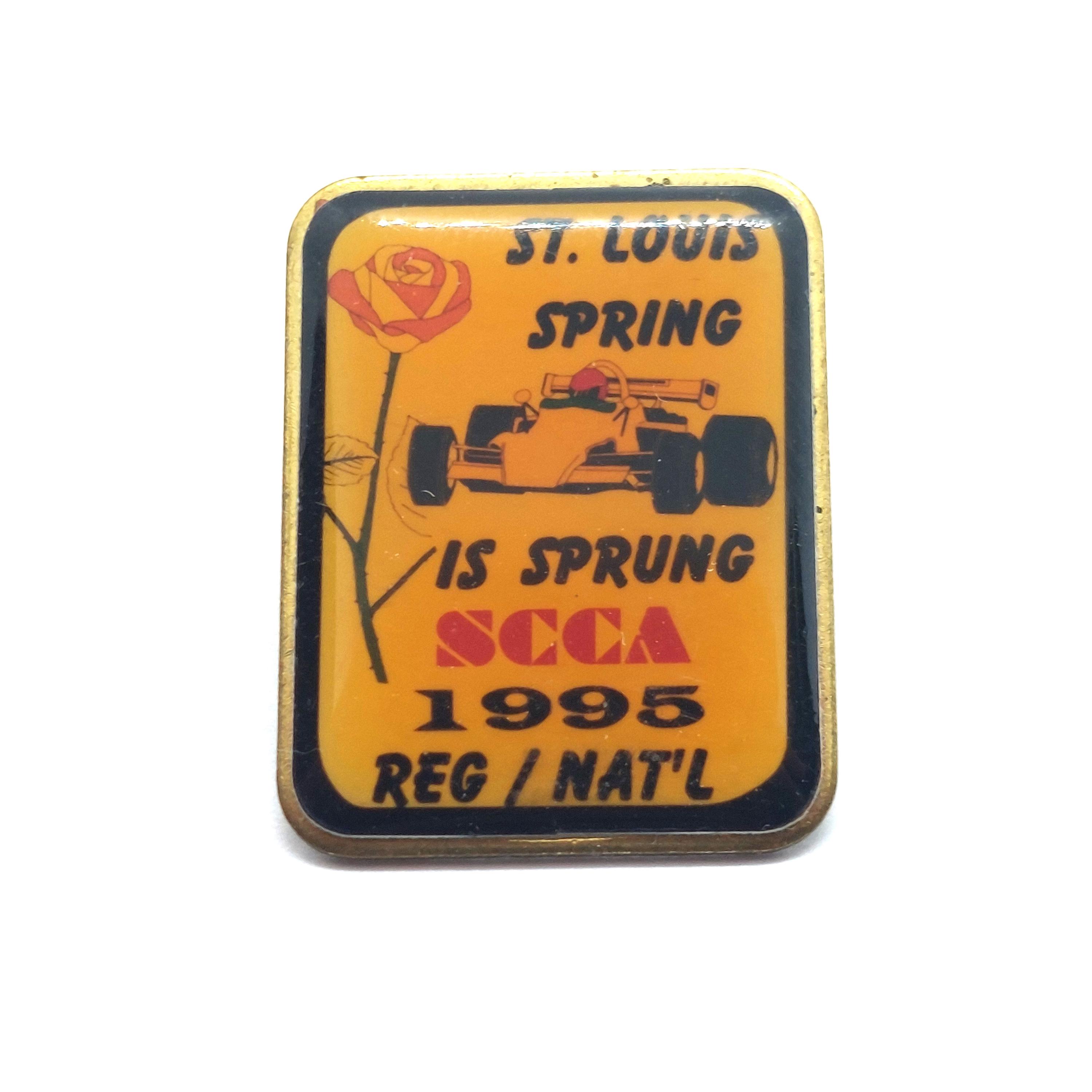 1995 SCCA St Louis Spring Is Sprung Racing Car Lapel Pin Vintage