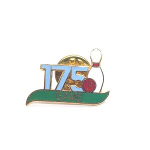 Bowling 175 Game Pin Lapel Enamel Collectible Vintage