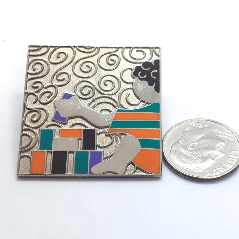 Vintage Child Playing Blocks Lapel Pin Kid Toy Building Learning ...