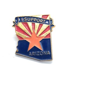 I Support Arizona State Flag Pin Souvenir Lapel Enamel Collectible