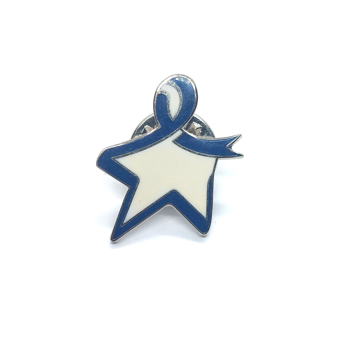 Star Ribbon Blue White Pin Lapel Enamel Collectible Vintage - Etsy