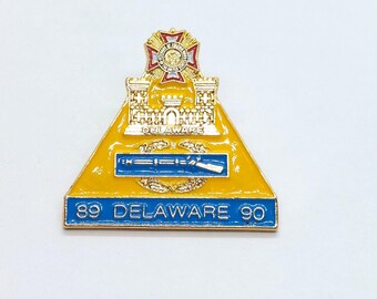 VFW Veterans of Foreign Wars Delaware 89-90 Pin Lapel Enamel Collectible
