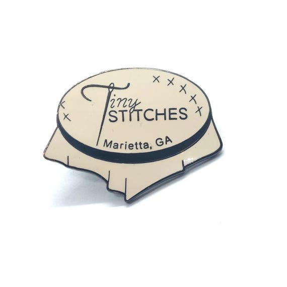 Tiny Stitches Marietta Georgia Pin Lapel Enamel Collectible Vintage