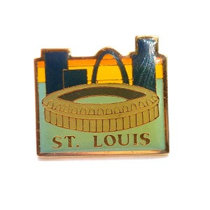 Vintage St Louis Stadium Skyline Lapel Pin Missouri Arch Souvenir Travel