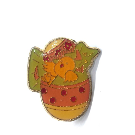 Easter Chick Hatching From Egg Pin Spring Holiday… - image 1