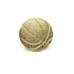 Basketball Textured Lapel Pin Sports Collector Team Spirit Vintage Gold Tone