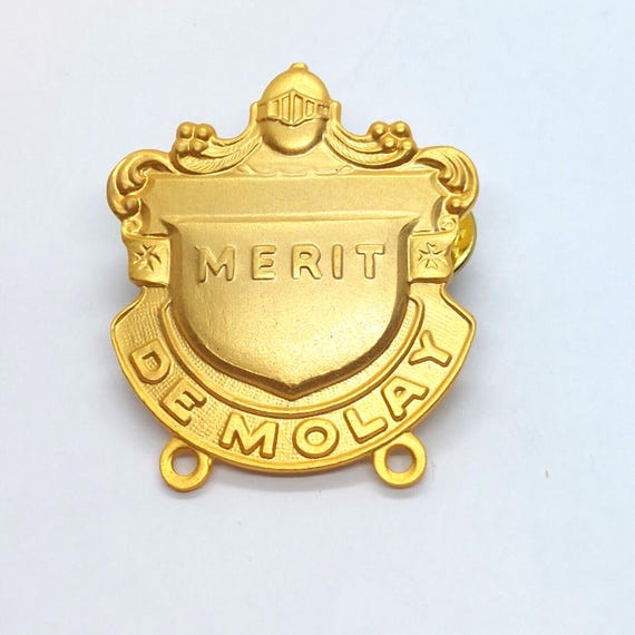 Vintage Masonic Merit DeMolay Merit Badge Medal Pin Lapel