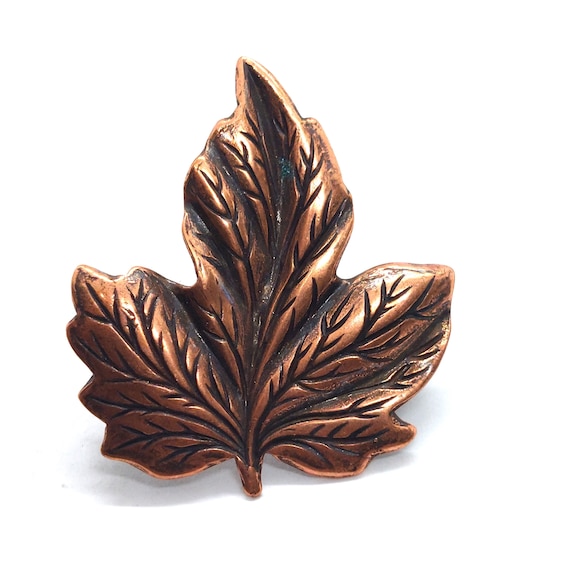 Vintage Maple Leaf Nature Pin Bronze Foliage Garden Jewelry Souvenir Canada
