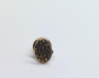 Abstract Pin Water Drops Egg Oval Gold Tone Lapel Collectible