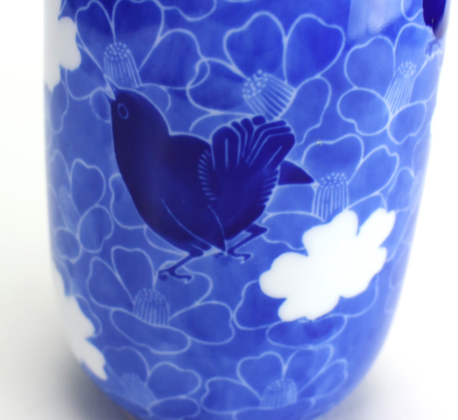 深川花瓶 鳥と花のモチーフ ヴィンテージ 有田焼 日本の陶器