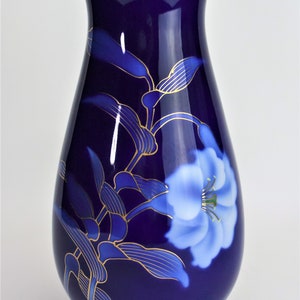 Fukagawa Vase Peony Motif Arita Porcelain Vintage Japanese Pottery Free Shipping