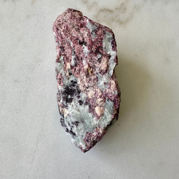 Lepidolite-Pink Tourmaline-Albite-Smoky Quartz Raw stone F294E