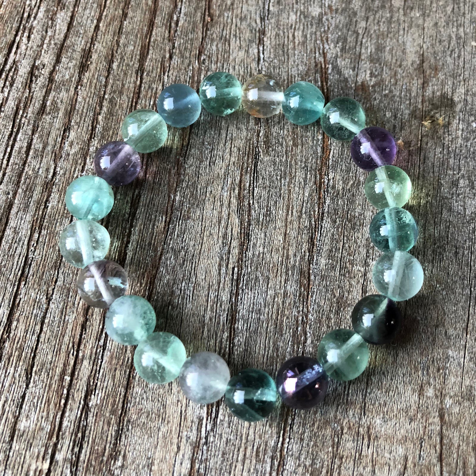 Fluorite and Tanzan Aura Grounding Bracelet WS2868 | Etsy