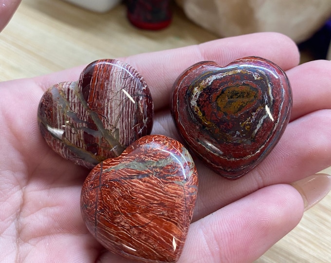 Red Jasper Crystal Hearts