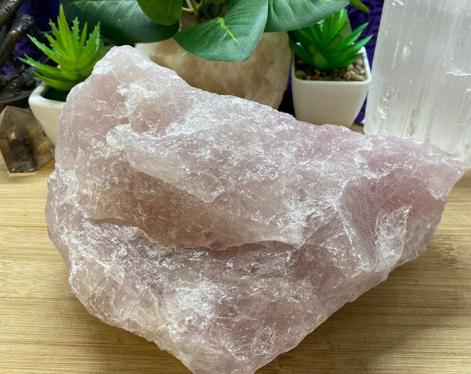 Raw Rose Quartz crystal geode healing cluster love healing MRQ1