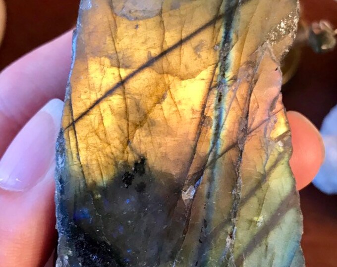 Labradorite slab healing crystal geode stone