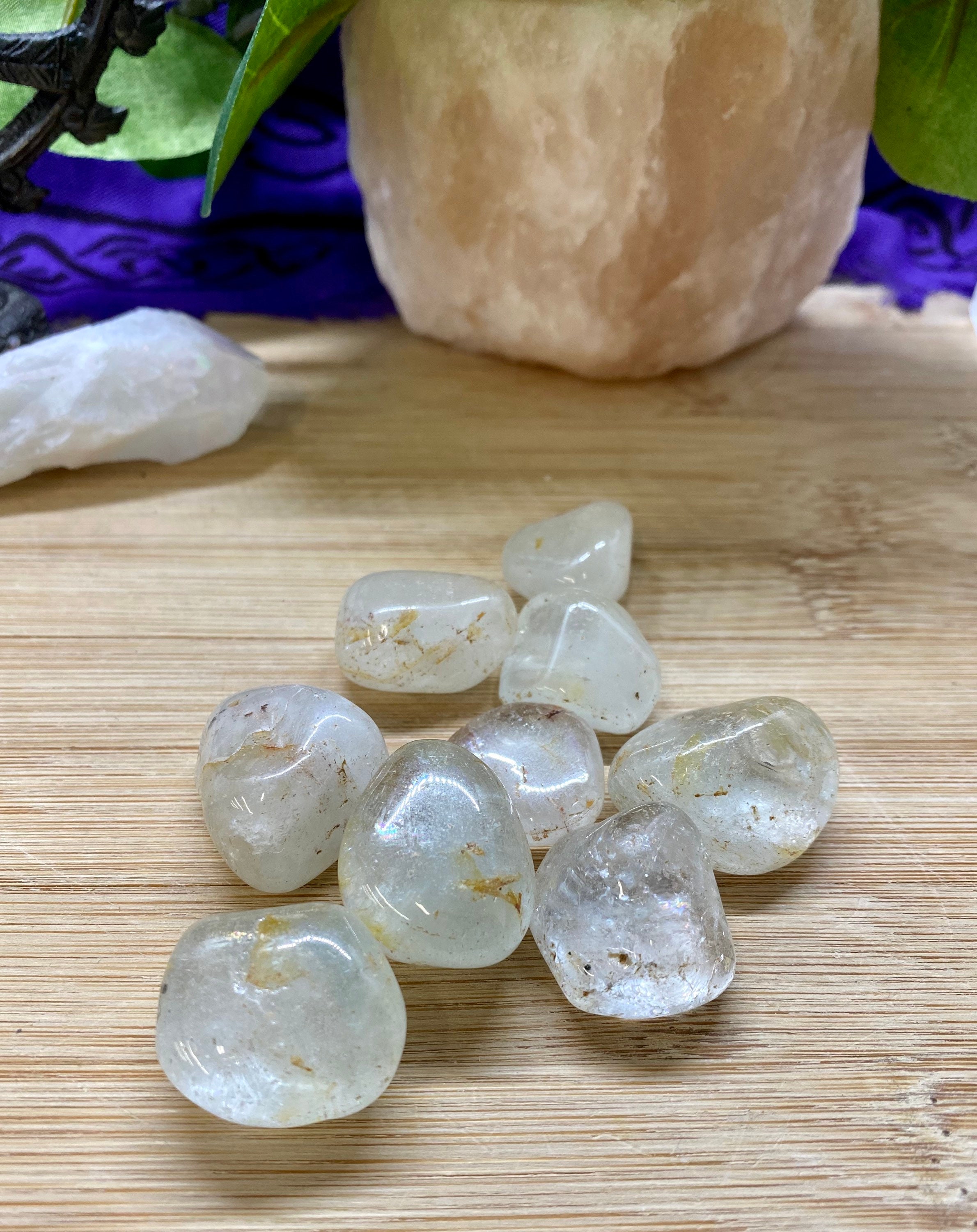Tumbled Silver Topaz Stones Set With Gift Bag and Note Etsy
