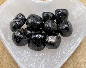 Tumbled Hypersthene Stones Set with Gift Bag
