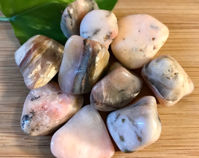 Tumbled Pink Opal stone crystal polished geode healing  SME24