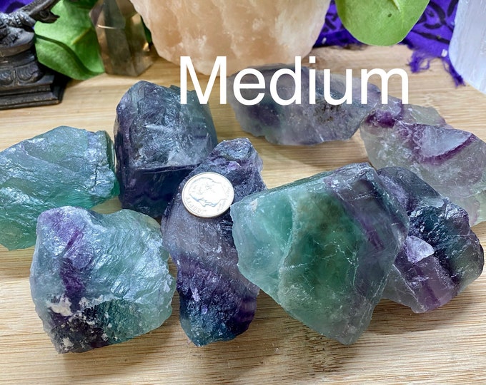 Medium Premium Natural Rainbow Fluorite stones crystals NS
