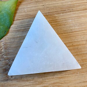 Triangle Selenite crystal charging plate windowpane geode satin spar gypsum SME24