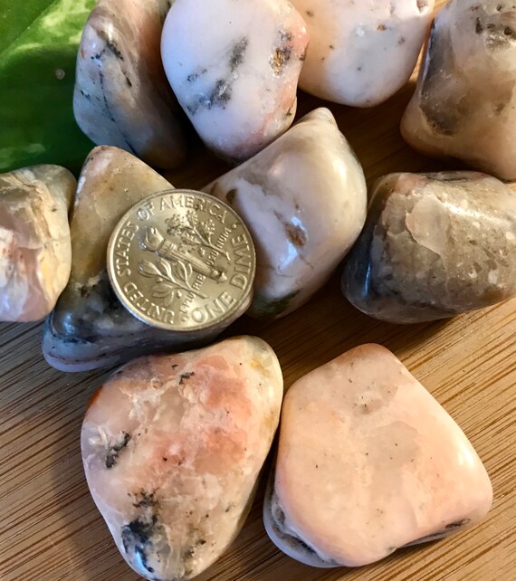 Tumbled Rose Opal stone crystal polished geode healing